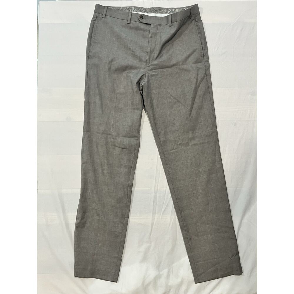 Lauren Ralph Lauren Gray Windowpane Dress Pants Mens 36x34